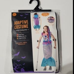Girls Adaptive Sparkly Mermaid Halloween Costume S(4/6)